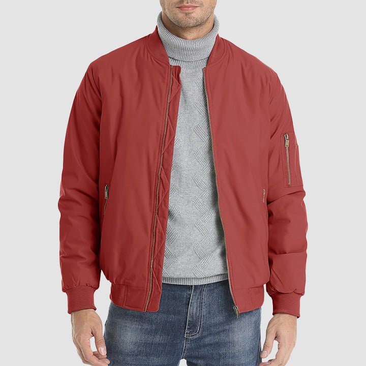 Men's Bomber Jacket - Casual Spring Zip - Up Windbreaker with Pockets - MAGCOMSEN