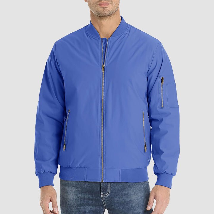 Men's Bomber Jacket - Casual Spring Zip - Up Windbreaker with Pockets - MAGCOMSEN