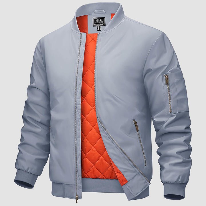 Men's Bomber Jacket - Casual Spring Zip - Up Windbreaker with Pockets - MAGCOMSEN