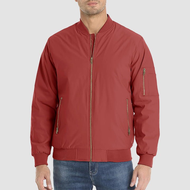 Men's Bomber Jacket - Casual Spring Zip - Up Windbreaker with Pockets - MAGCOMSEN