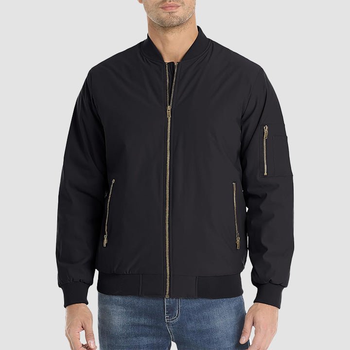 Men's Bomber Jacket - Casual Spring Zip - Up Windbreaker with Pockets - MAGCOMSEN