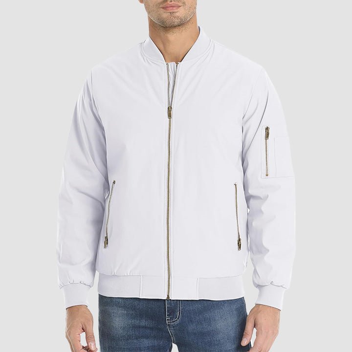 Men's Bomber Jacket - Casual Spring Zip - Up Windbreaker with Pockets - MAGCOMSEN