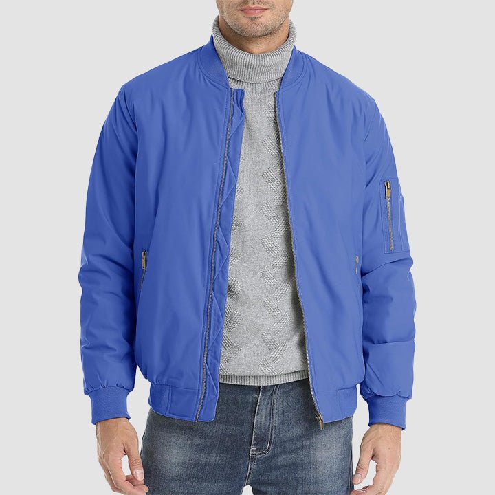 Men's Bomber Jacket - Casual Spring Zip - Up Windbreaker with Pockets - MAGCOMSEN