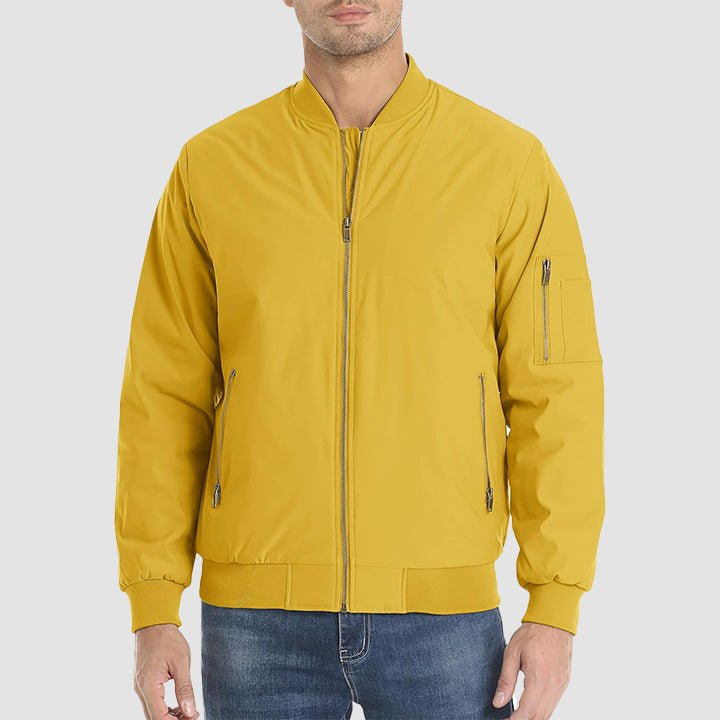 Men's Bomber Jacket - Casual Spring Zip - Up Windbreaker with Pockets - MAGCOMSEN