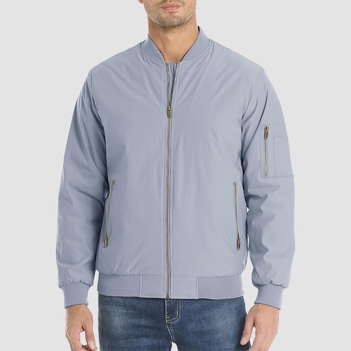 Men's Bomber Jacket - Casual Spring Zip - Up Windbreaker with Pockets - MAGCOMSEN