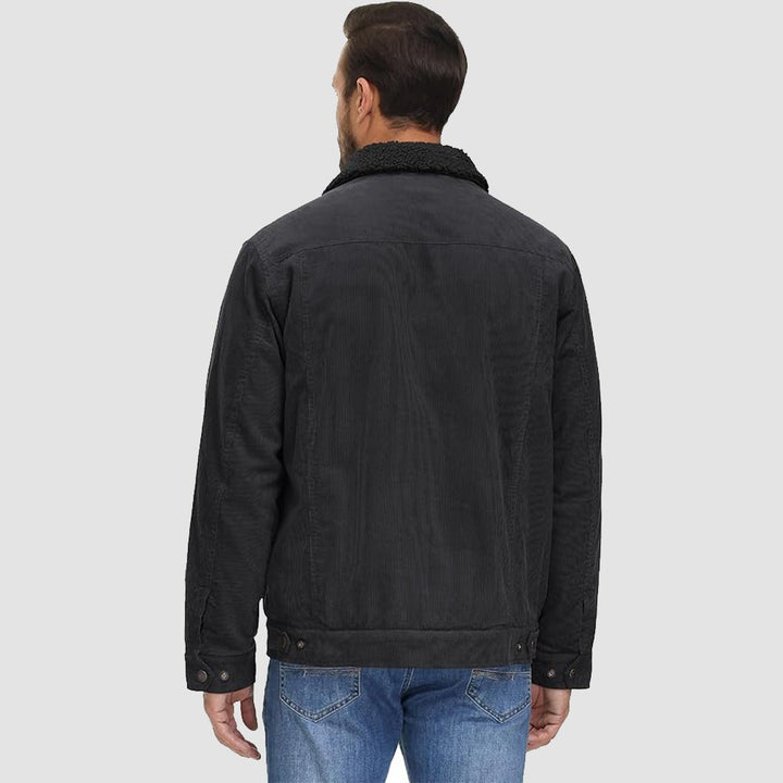 Men's Corduroy Jacket Sherpa Lined Cargo Jackets - MAGCOMSEN