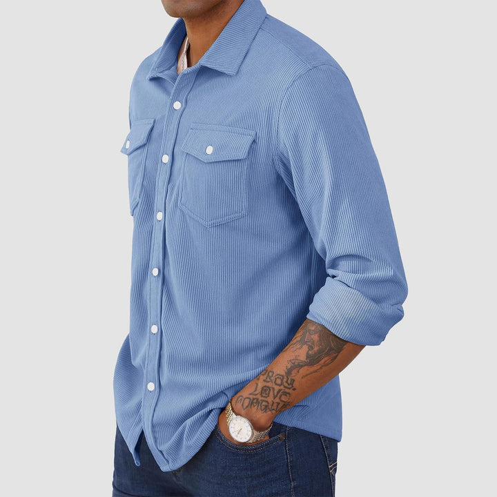 Men's Corduroy Lands End Sun Protection Shirt Long Sleeve Casual Lands End Sun Protection Shirt - MAGCOMSEN