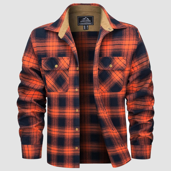 Men's Flannel Shirts Long Sleeve Plaid Shirt Button Up Casual Shirts Lightweight Shirt Jacket with 2 Pockets - MAGCOMSEN