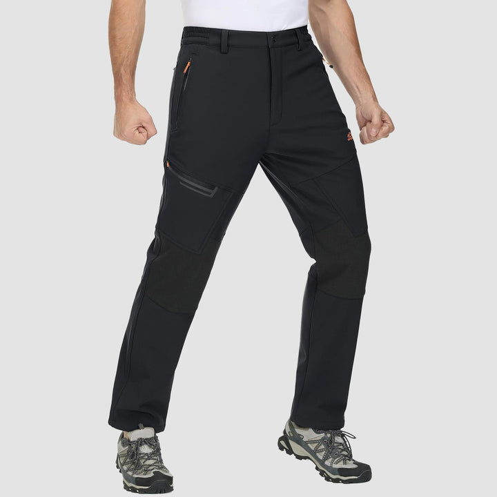 Men's Fleece - Lined Winter Ski Pants – Water - Resistant with 4 Zip Pockets - MAGCOMSEN