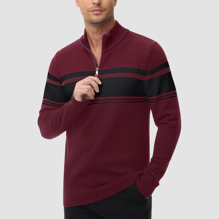 Men's Half Zipper Pullover Sweater Slim Fit Knitted Sweatshirt - MAGCOMSEN