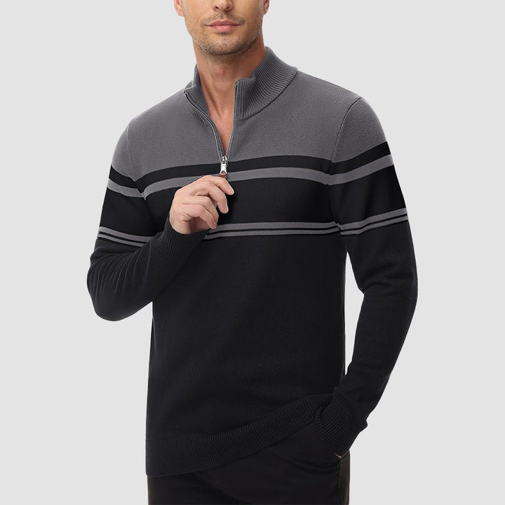 Men's Half Zipper Pullover Sweater Slim Fit Knitted Sweatshirt - MAGCOMSEN