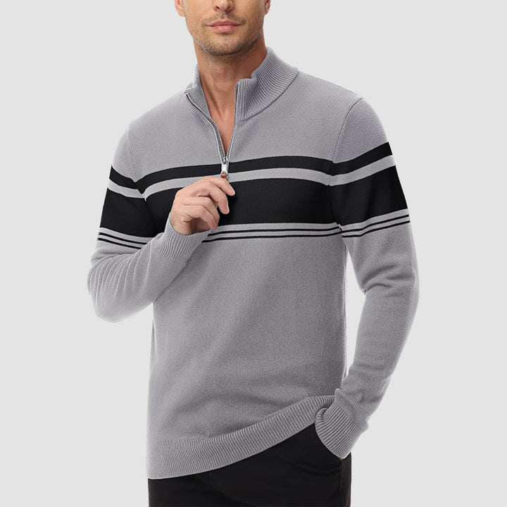 Men's Half Zipper Pullover Sweater Slim Fit Knitted Sweatshirt - MAGCOMSEN