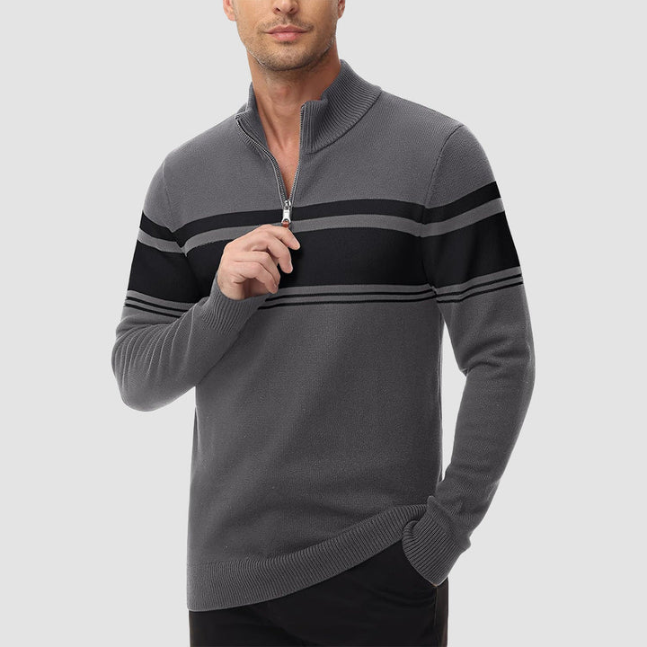 Men's Half Zipper Pullover Sweater Slim Fit Knitted Sweatshirt - MAGCOMSEN