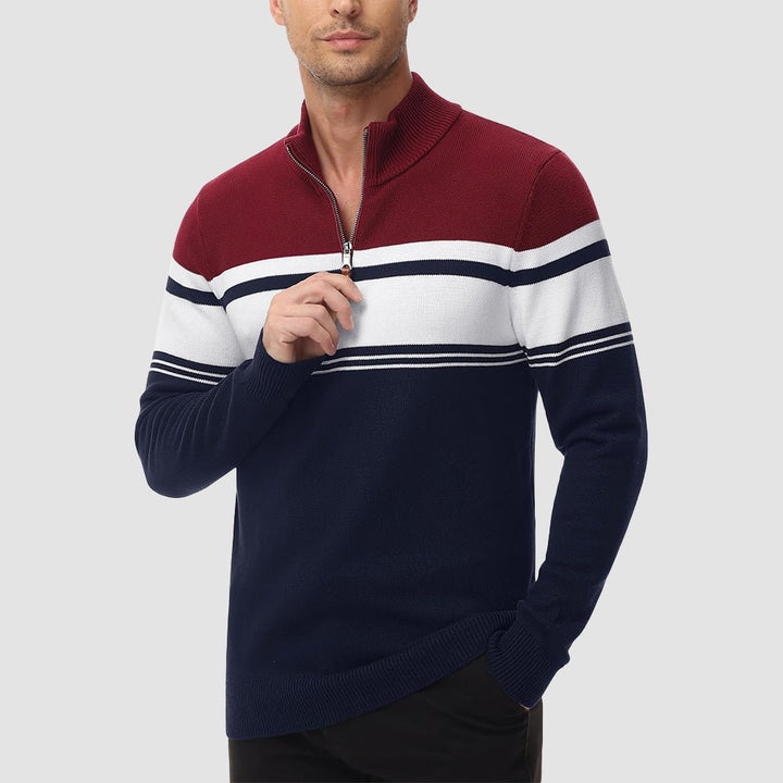 Men's Half Zipper Pullover Sweater Slim Fit Knitted Sweatshirt - MAGCOMSEN