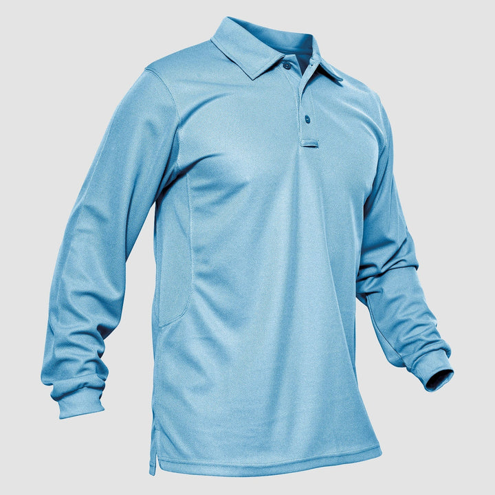 Men's Long - Sleeve Polo Shirt Quick Dry Breathable T-shirt - MAGCOMSEN