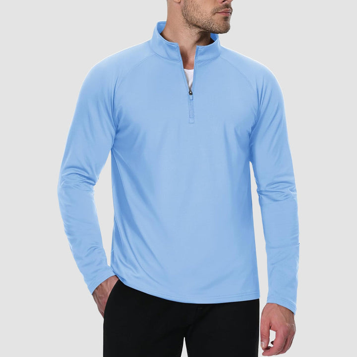 Men's Quarter Zip Pullover Long Sleeve Sweatshirts Fleece Lined Golf Pullover Thermal Gym Workout Tops - MAGCOMSEN