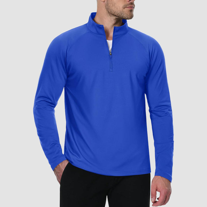 Men's Quarter Zip Pullover Long Sleeve Sweatshirts Fleece Lined Golf Pullover Thermal Gym Workout Tops - MAGCOMSEN