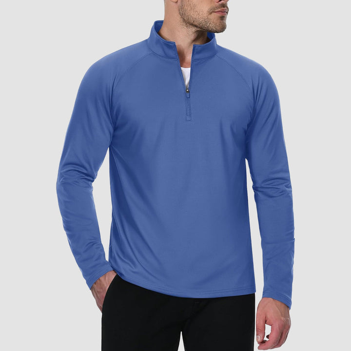 Men's Quarter Zip Pullover Long Sleeve Sweatshirts Fleece Lined Golf Pullover Thermal Gym Workout Tops - MAGCOMSEN