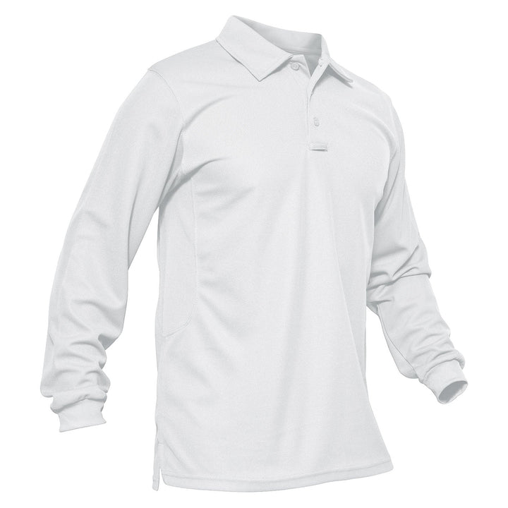 Men's Quick Dry Long Sleeve Tactical Polo Shirt - 3 Button Pique Jersey for Golf & Performance - MAGCOMSEN