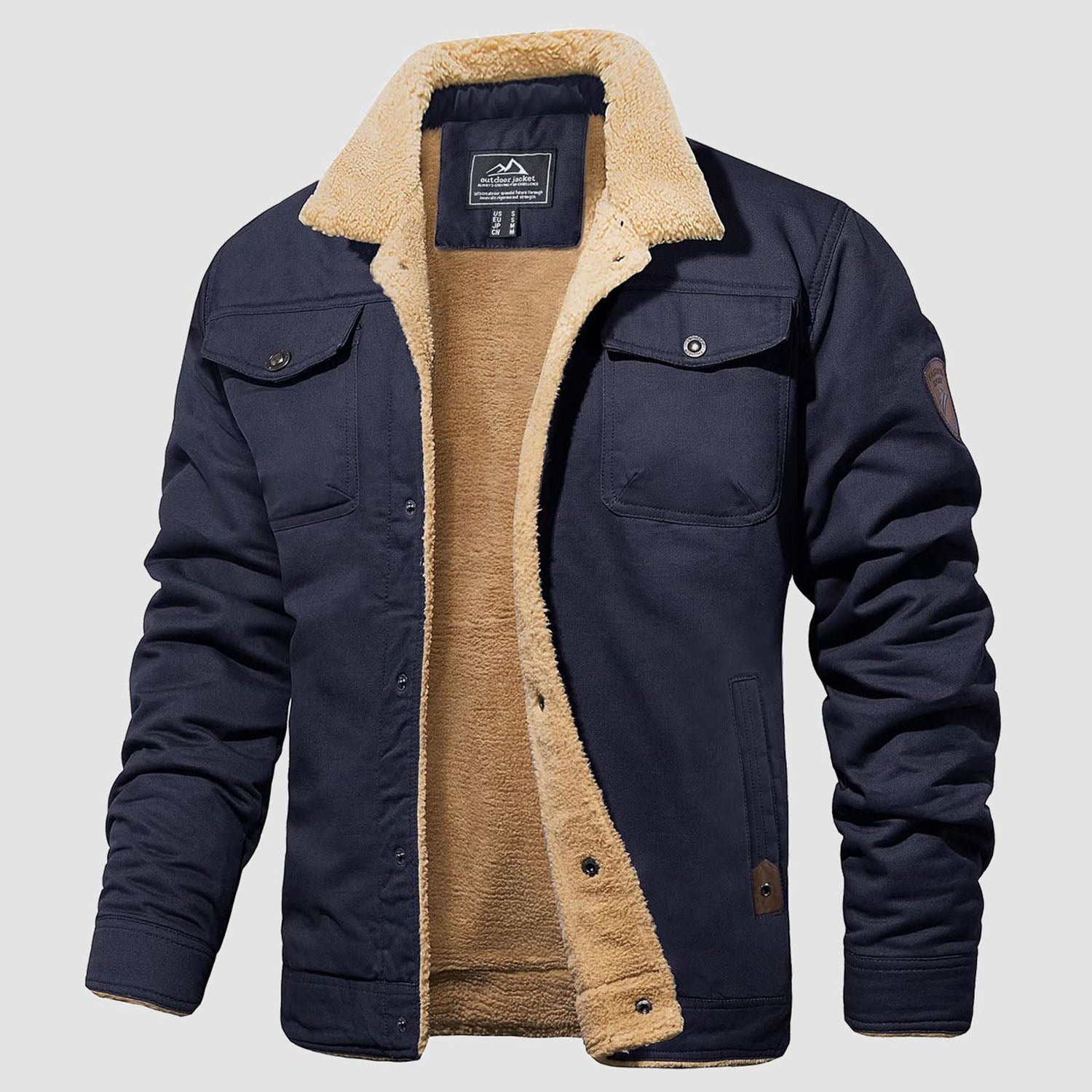 Men's Cargo offers Jacket Cotton Thicken Lined Sherpa Jackets