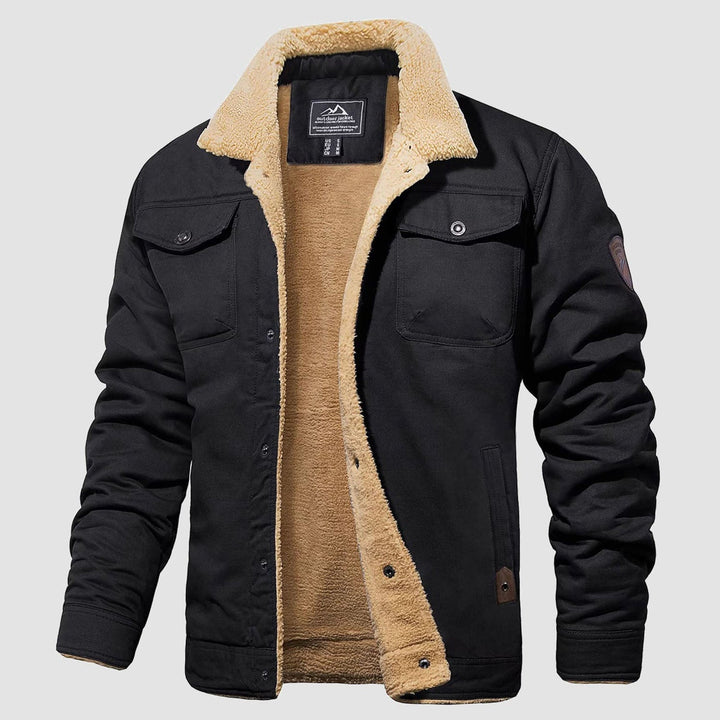 Men's Sherp Cargo Jacket Turn - down Collar Winter Coats - MAGCOMSEN