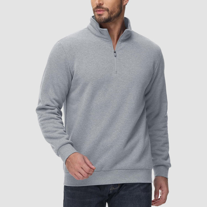 Men's Sherpa Lined Quarter Zip Fleece Pullover | Heavyweight Winter Sweatshirt - MAGCOMSEN