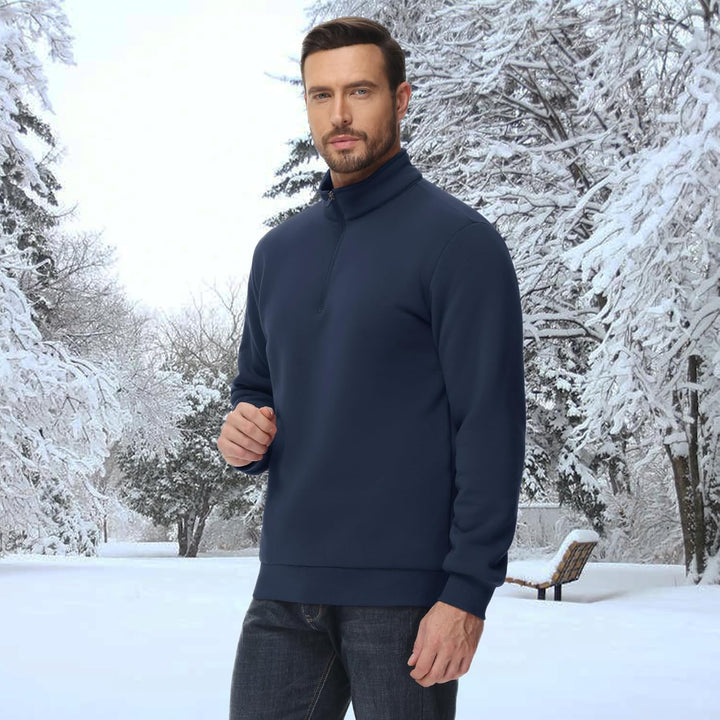 Men's Sherpa Lined Quarter Zip Fleece Pullover | Heavyweight Winter Sweatshirt - MAGCOMSEN