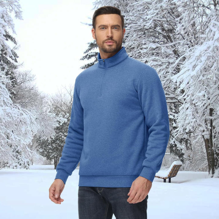 Men's Sherpa Lined Quarter Zip Fleece Pullover | Heavyweight Winter Sweatshirt - MAGCOMSEN