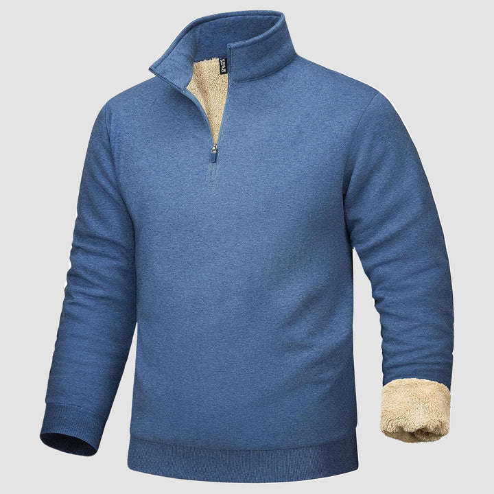 Men's Sherpa Lined Quarter Zip Fleece Pullover | Heavyweight Winter Sweatshirt - MAGCOMSEN