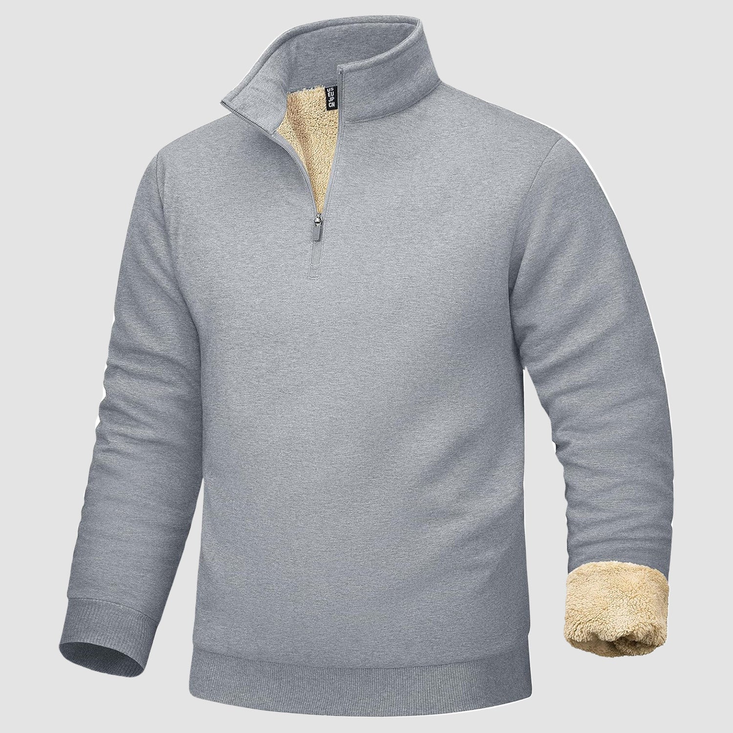 Men's Sherpa Lined Quarter Zip Fleece Pullover | Heavyweight Winter Sweatshirt - MAGCOMSEN