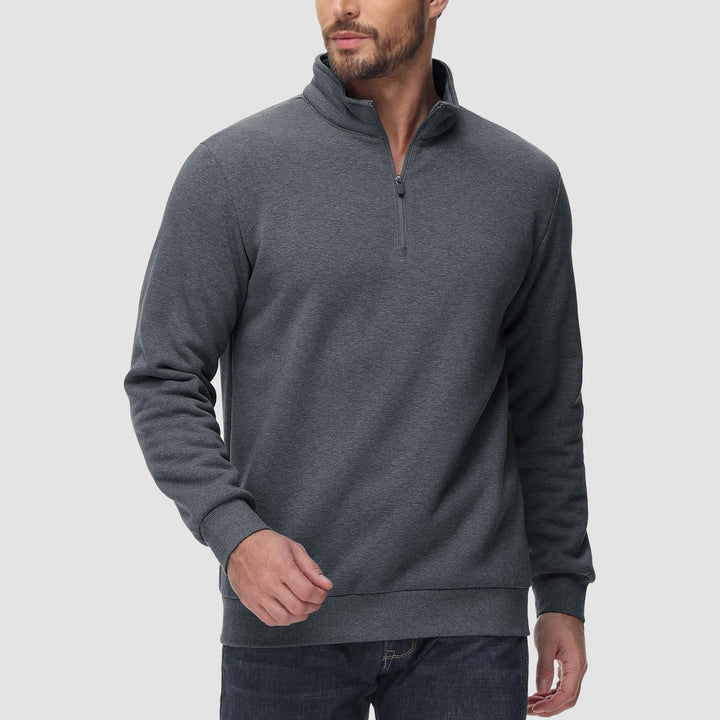 Men's Sherpa Lined Quarter Zip Fleece Pullover | Heavyweight Winter Sweatshirt - MAGCOMSEN