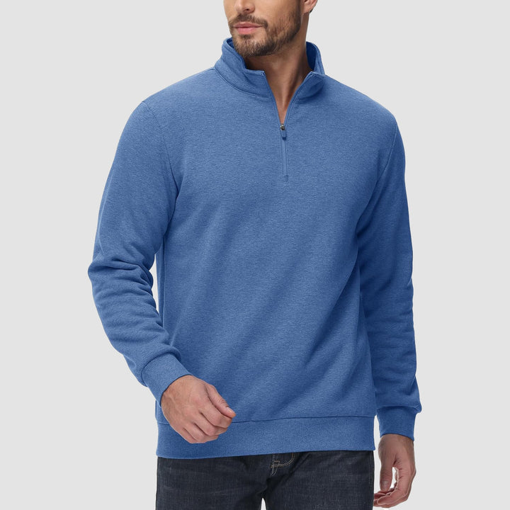 Men's Sherpa Lined Quarter Zip Fleece Pullover | Heavyweight Winter Sweatshirt - MAGCOMSEN