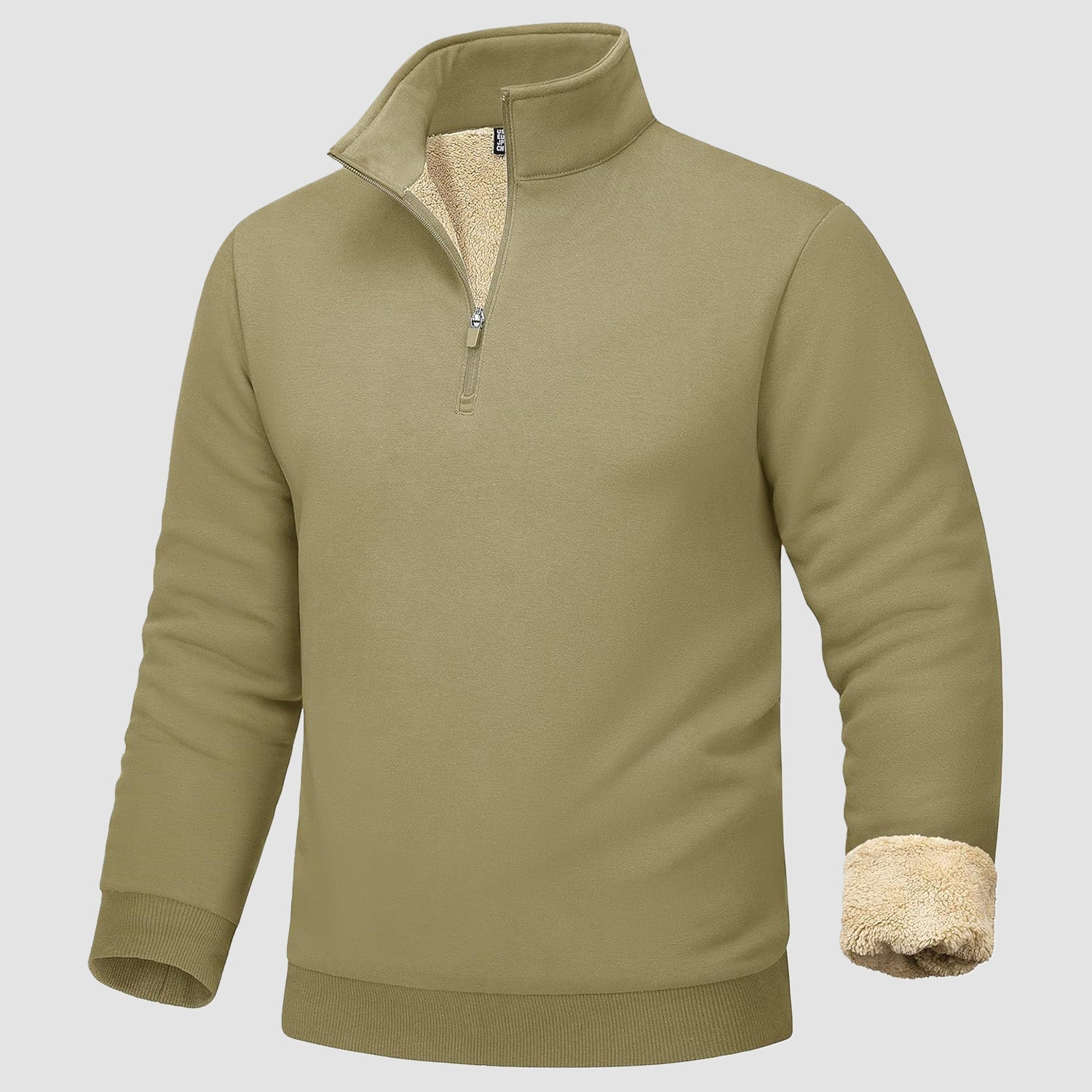 Men's Sherpa Lined Quarter Zip Fleece Pullover | Heavyweight Winter Sweatshirt - MAGCOMSEN