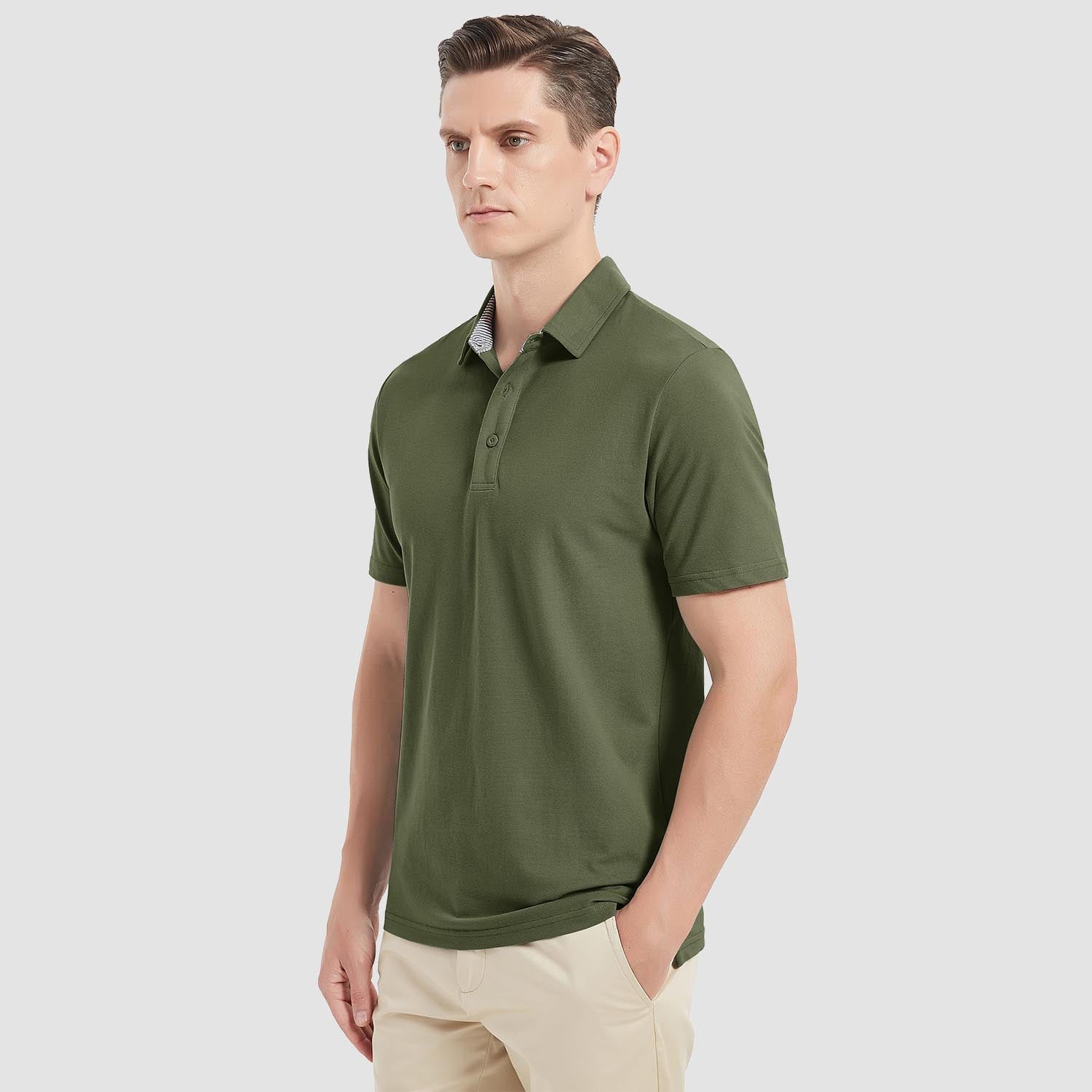 Men's Short Sleeve Polo Shirts Classic Golf Shirt - MAGCOMSEN