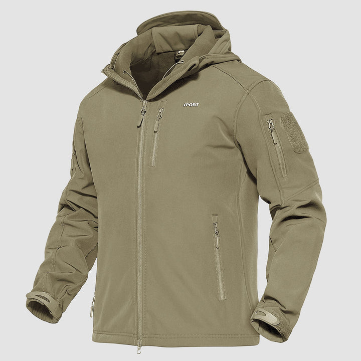 Men's Tactical Jacket 6 Pockets Fleece Lined Water - Resistant Jacket Soft Shell Winter Coats Military Jacket - MAGCOMSEN