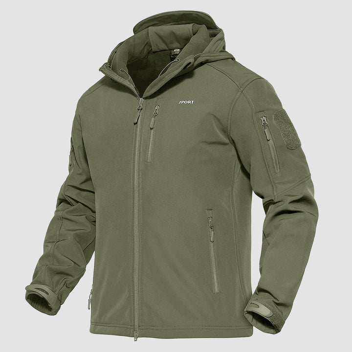 Men's Tactical Jacket 6 Pockets Fleece Lined Water - Resistant Jacket Soft Shell Winter Coats Military Jacket - MAGCOMSEN