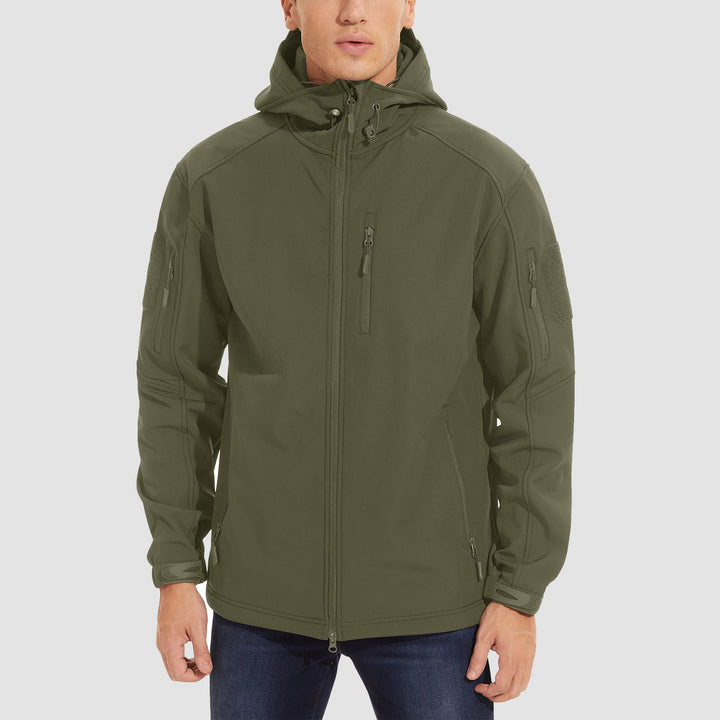 Men's Tactical Jacket 6 Pockets Fleece Lined Water - Resistant Jacket Soft Shell Winter Coats Military Jacket - MAGCOMSEN