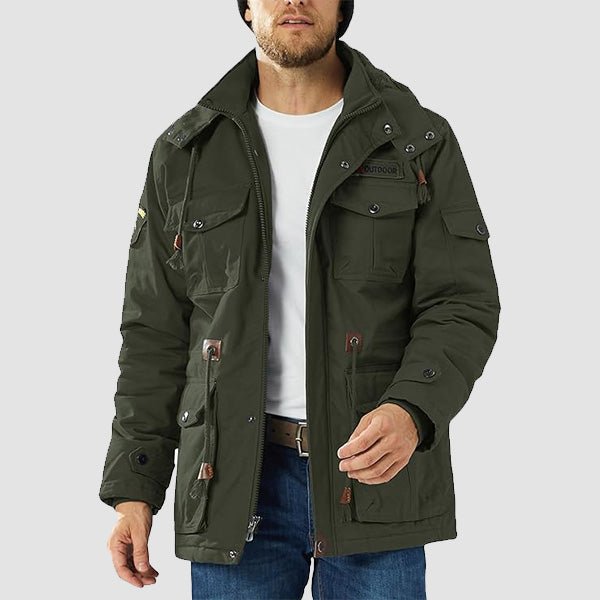 Men's Winter Coat Military Jacket Fleece Lined Parka Cotton Cargo Jacket - MAGCOMSEN