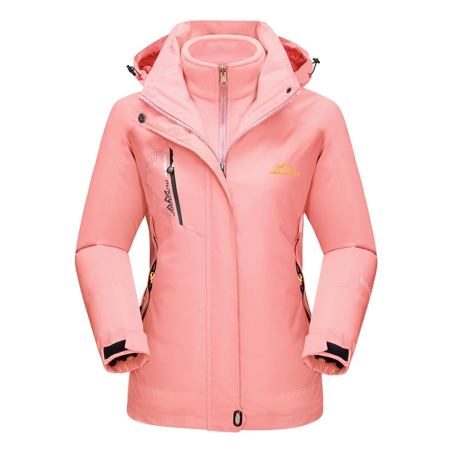 Women s Waterproof 3 in 1 Ski Jacket Winter Snow Coat with Fleece Liner Pink M