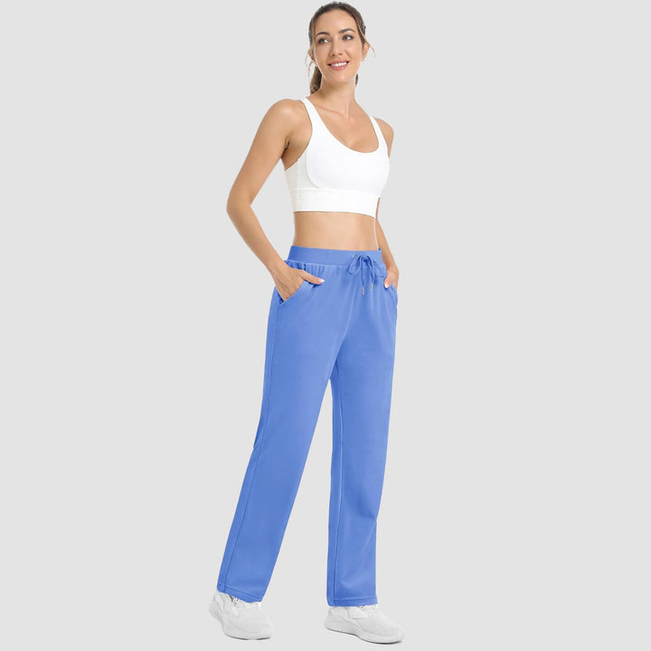 Women's Fleece Pants Track Athletic Running Yoga Velour Pants Jogger Comfy Pajama Lounge Sweatpants - MAGCOMSEN