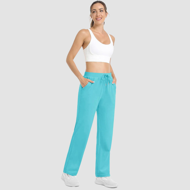 Women's Fleece Pants Track Athletic Running Yoga Velour Pants Jogger Comfy Pajama Lounge Sweatpants - MAGCOMSEN