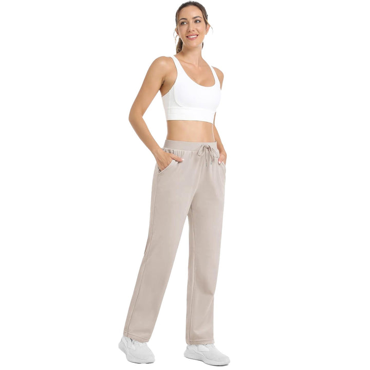 Women's Fleece Pants Track Athletic Running Yoga Velour Pants Jogger Comfy Pajama Lounge Sweatpants - MAGCOMSEN