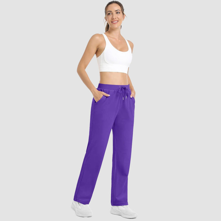 Women's Fleece Pants Track Athletic Running Yoga Velour Pants Jogger Comfy Pajama Lounge Sweatpants - MAGCOMSEN