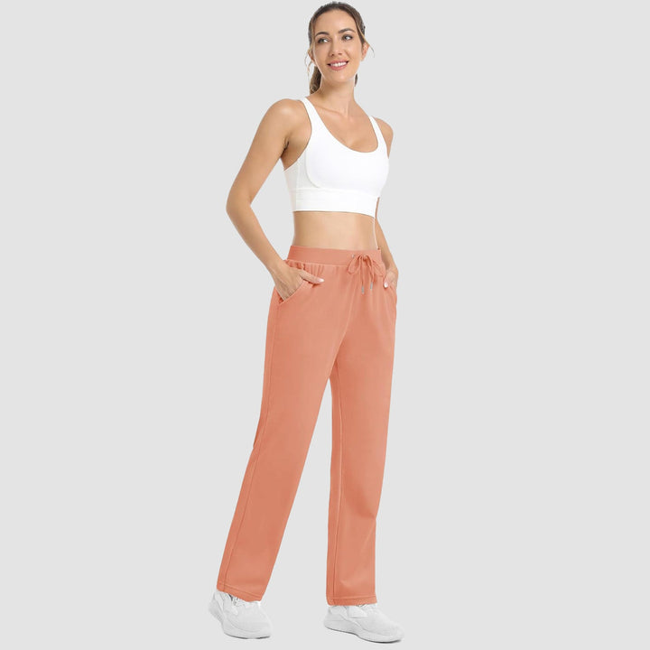 Women's Fleece Pants Track Athletic Running Yoga Velour Pants Jogger Comfy Pajama Lounge Sweatpants - MAGCOMSEN