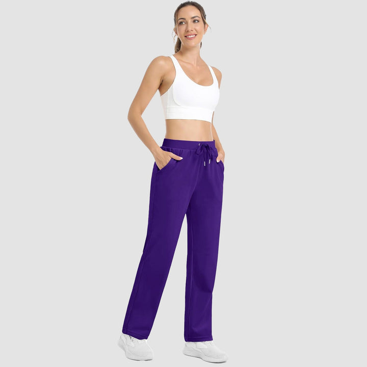 Women's Fleece Pants Track Athletic Running Yoga Velour Pants Jogger Comfy Pajama Lounge Sweatpants - MAGCOMSEN