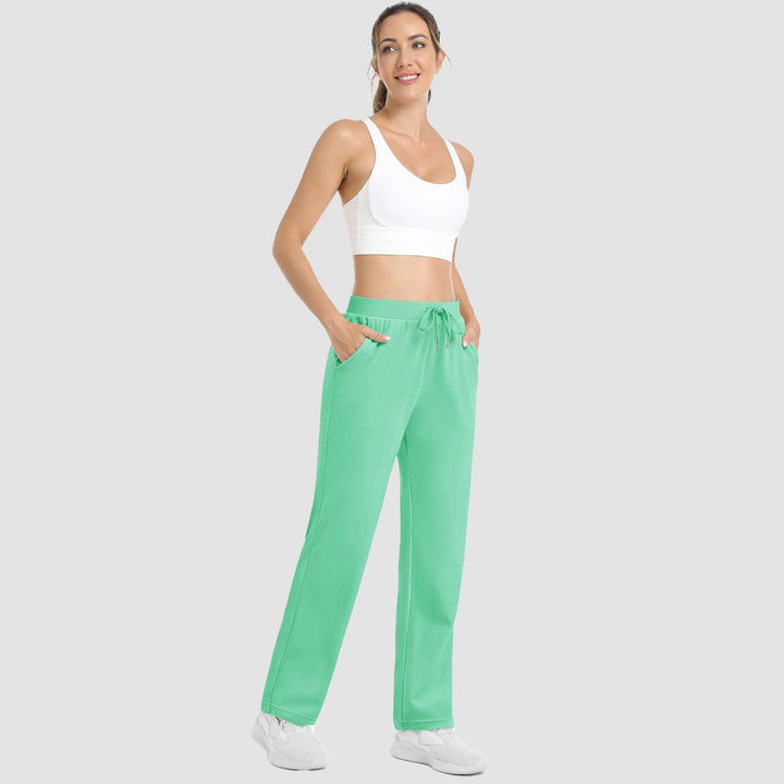 Women's Fleece Pants Track Athletic Running Yoga Velour Pants Jogger Comfy Pajama Lounge Sweatpants - MAGCOMSEN