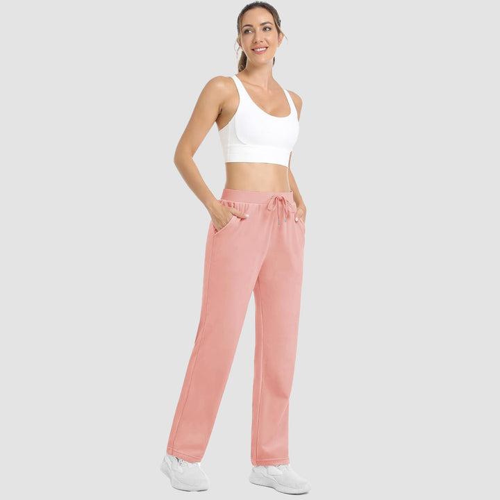 Women's Fleece Pants Track Athletic Running Yoga Velour Pants Jogger Comfy Pajama Lounge Sweatpants - MAGCOMSEN