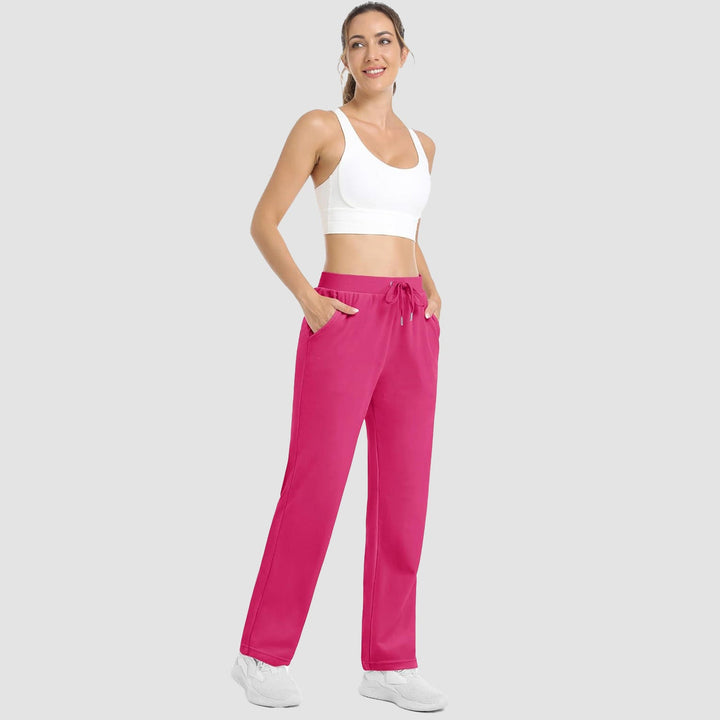 Women's Fleece Pants Track Athletic Running Yoga Velour Pants Jogger Comfy Pajama Lounge Sweatpants - MAGCOMSEN