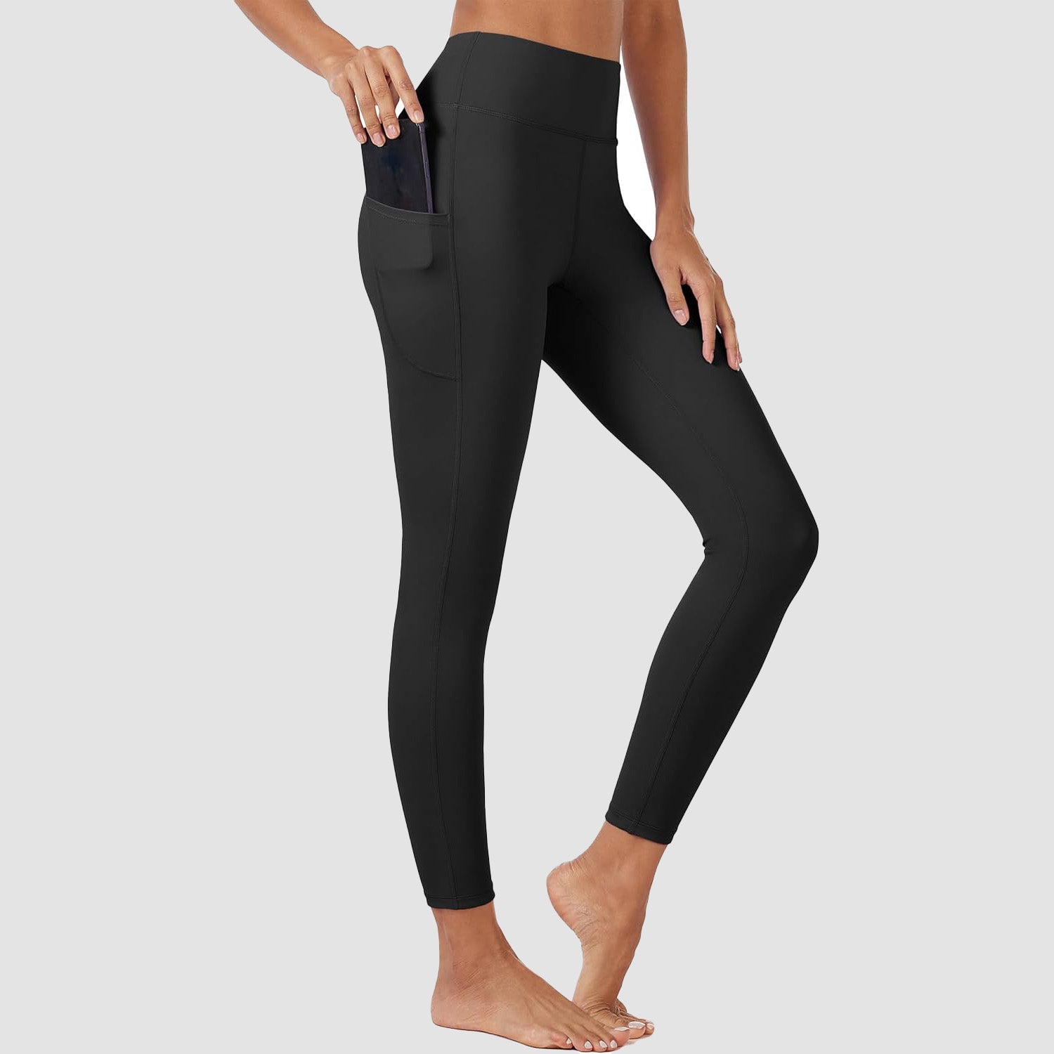 Women's High Waisted Workout Leggings with Pockets Tummy Control 7/8 Yoga Pants Stretch Gym Athletic Leggings - MAGCOMSEN