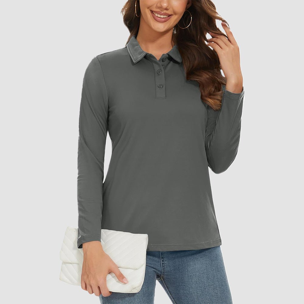 Women's Long Sleeve Golf Lands End Sun Protection Shirts UPF 50+ Polo Moisture Wicking Casual Lands End Sun Protection Shirts for Sports - MAGCOMSEN